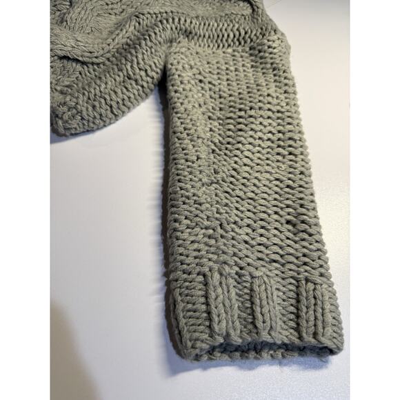 POL Cable knit Oversized Chunky Sweater Women's M Gray Turtleneck Cropped - Picture 6 of 8